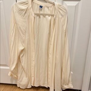 Cream Button-Up Blouse